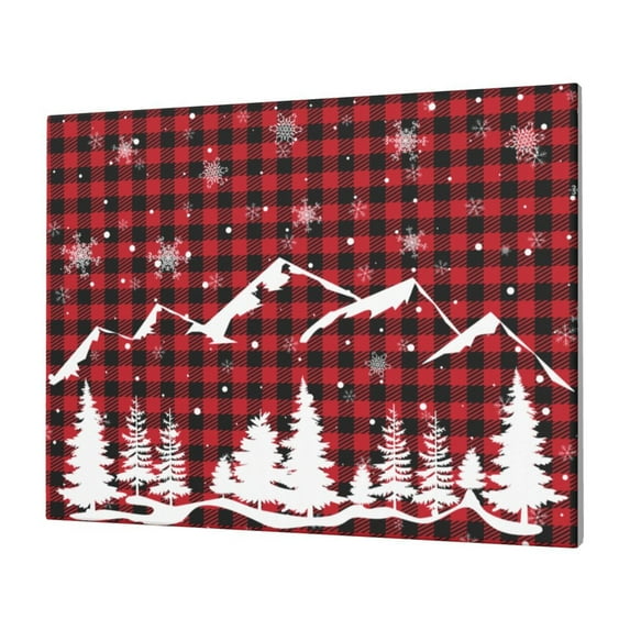 Balery Christmas Tree Buffalo Plaid Pattern Canvas Decorative Picture – 30x40in Premium Wall Art, Modern Canvas Print for Home Decor（Horizontal）