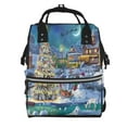 thumbnail image 1 of Balery Christmas Tree Mummy Backpack - Waterproof Twill Canvas, Large Capacity Diaper Bag with Multiple Pockets and Adjustable Straps, 1 of 6