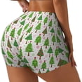thumbnail image 1 of Balery Christmas Trees Printed Workout Shorts for Women Seamless Scrunch Short Gym Yoga Running Sport Active Exercise Fitness Shorts-Medium, 1 of 8