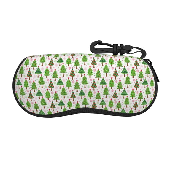 Balery Christmas Trees for Zipper Sunglasses Case, Eyeglasses Cases, Protective Case For Glasses,Flexible Eyewear Storage,Multi-Purpose Key Lock Case