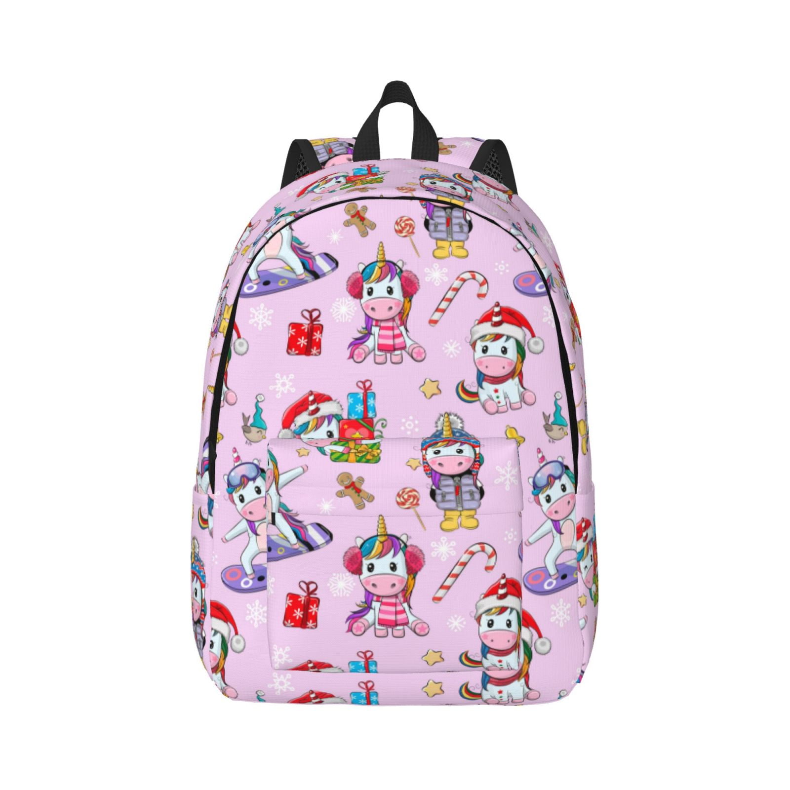 Balery Christmas Unicorns Vintage Canvas Backpack for Men and Women