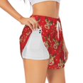 thumbnail image 1 of Balery Christmas With Cute Deer Pattern Women's Running Shorts with Liner 2 Pockets Elastic Workout Athletic Gym Yoga Shorts-Medium, 1 of 7