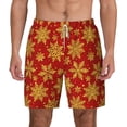 thumbnail image 1 of Balery Christmas With Gold Snowflakes Mens Swim Trunks Swim Shorts for Men Quick Dry Inseam Beach Shorts with Compression Liner Pocket-Small, 1 of 9