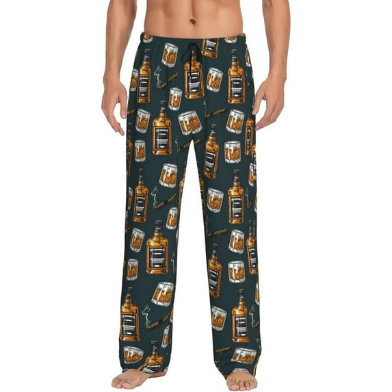 Balery Cigar print Men's Pajama Pants,Ultra Lightweight Pjs,Lounge Pant-Small