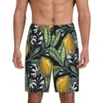 thumbnail image 1 of Balery Citrus Fruits Elegant Lemons Men's Cotton Knit Pajama Shorts Waistband & Pockets,Short Pajama Pants-Large, 1 of 8