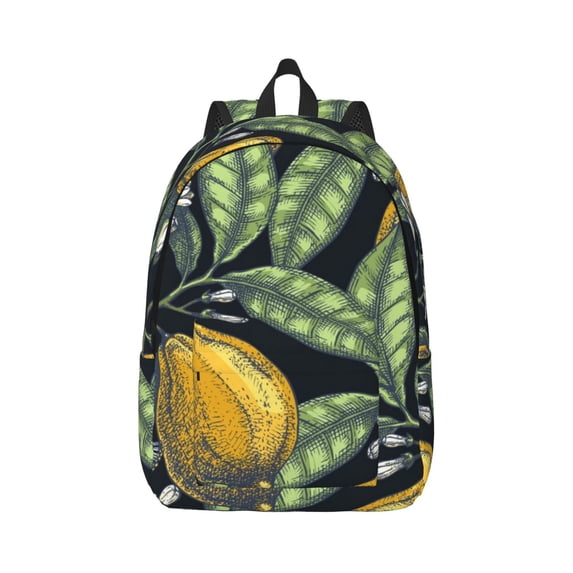 Balery Citrus Fruits Elegant Lemons Vintage Canvas Backpack for Men and Women - Large Capacity, Durable Travel Laptop Bag for School, Work, Hiking, and Outdoor Activities