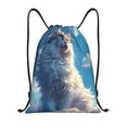 thumbnail image 1 of Balery Clear Sky Blue Cat Pattern Drawstring Backpack Bag Sport Gym Sackpack Cinch Bags Pattern Drawstring Backpack Bag Sport Gym Sackpack Cinch Bags -Small, 1 of 6