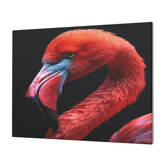 Balery Closeup Red Flamingo Portrait Pattern Canvas Decorative Picture – 30x40in Premium Wall Art, Modern Canvas Print for Home Decor（Horizontal）