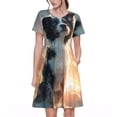 thumbnail image 1 of Balery Cloud Border Collie Pattern Womens Dresses Loose Short sleeve Sundresses Swimsuit Coverup 2025 Summer Casual Dress for Women - A-Line Swing Dress, 1 of 6