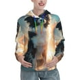 thumbnail image 1 of Balery Cloud Border Collie Pattern Womens Long Sleeve Hoodie, Pullover Hooded Sweatshirt, Kangaroo Pocket Hoodie with Eye-catching Drawstrings-X-Large, 1 of 7