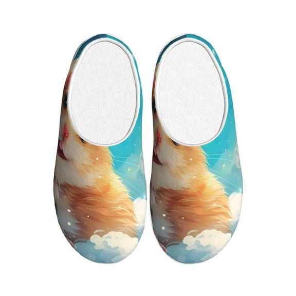 Balery Cloud Cute Hamster Pattern Women's Fuzzy Memory Foam Slippers Fluffy Winter House Shoes Indoor and Outdoor-35/36