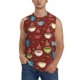 thumbnail image 1 of Balery Coffee Cups Men's Sleeveless Muscle Shirts Workout Tank Top, Moisture Wicking, Odor Protection-X-Large, 1 of 8