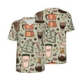 thumbnail image 1 of Balery Coffee Makers Macaroons Chocolate Baseball Jersey for Men Casual Button Down Shirts Short Sleeve Active Team Sports Uniform-X-Large, 1 of 9