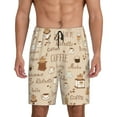 thumbnail image 1 of Balery Coffee Time Men's Cotton Knit Pajama Shorts Waistband & Pockets,Short Pajama Pants-4X-Large, 1 of 8
