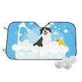 thumbnail image 1 of Balery Collie in Bathtub Print Car Windshield Sun Shade,Windshield Sunshade for Car Pickup Truck SUV Accessories-Medium, 1 of 7