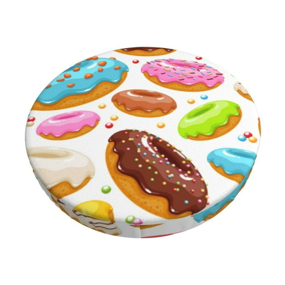Balery Color Donut Velvet Round Bar Chair Cushion Cover Adjustable, Protects From Scratches And Stains, Soft & Washable Ideal For Wooden And Metal Stools - 12 Inch