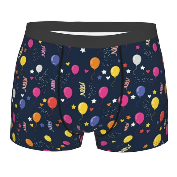 Balery Colored Balloons Men's Boxer Briefs, Soft and Breathable Cotton Underwear with nylon Waistband-Small