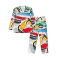 thumbnail image 1 of Balery Colorful Abstract Bumper Cars Pattern Pajama Sets for Men Long Sleeve 2 Piece Sleepwear Loungewear Sets Soft PJ's with Pockets Long Sleeve Comfy Pj Sets-Large, 1 of 7