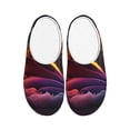 thumbnail image 1 of Balery Colorful Abstract Wave Motion Pattern Women's Fuzzy Memory Foam Slippers Fluffy Winter House Shoes Indoor and Outdoor-40/41, 1 of 7