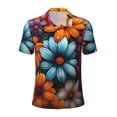 thumbnail image 1 of Balery Colorful Blooming Flowers Printed Men’s Short Sleeve Polo Shirt, Midweight Men's Shirt,Golf Polo shirts -Large, 1 of 8