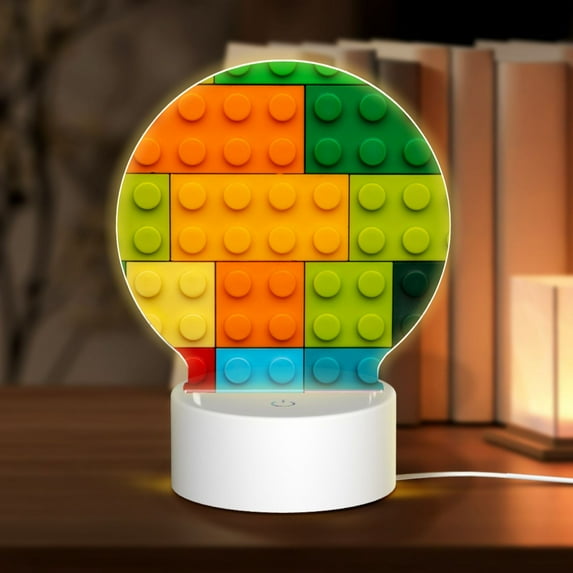 Balery Colorful Building Blocks Pattern Acrylic Night Light Gift with 3 Color ModesTouch-Sensitive LED Lamp Perfect Gift for Mother's Day, Birthday, or Christmas
