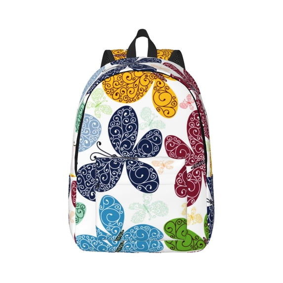 Balery Colorful Butterflies Vintage Canvas Backpack for Men and Women - Large Capacity, Durable Travel Laptop Bag for School, Work, Hiking, and Outdoor Activities