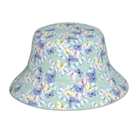 Balery Colorful Butterfly Sun Hats for Men Women Bucket Hat UPF 50+ Buckey Hat Boonie Hat Foldable UV Protection Hiking Beach Fishing Summer