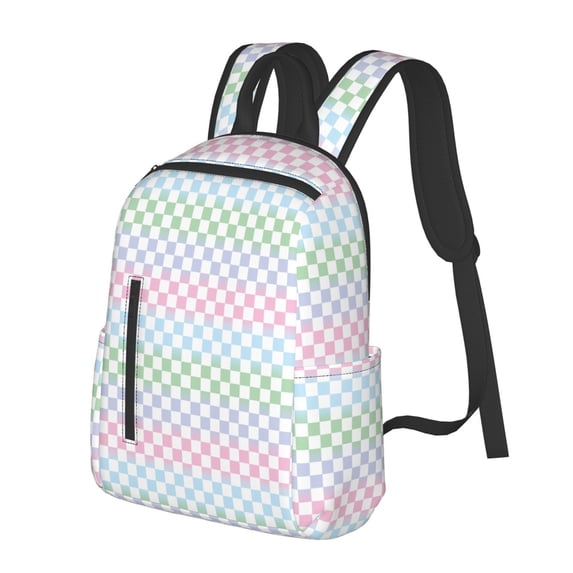 Balery Colorful Checkerboard Lightweight Backpack for Men and Women - Durable and Water-Resistant, Ideal for School, Work, Travel, and Everyday Use