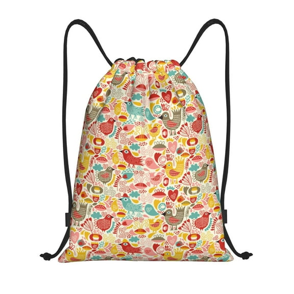 Balery Colorful Chicken Pattern Drawstring Backpack Bag Sport Gym Sackpack Cinch Bags Pattern Drawstring Backpack Bag Sport Gym Sackpack Cinch Bags -Small