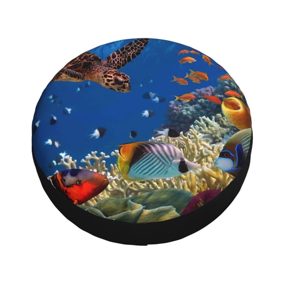 Balery Colorful Coral Reef Tire Covers - Tough Tire Wheel Protector for Truck, SUV, Trailer, Camper, RV -14 inch