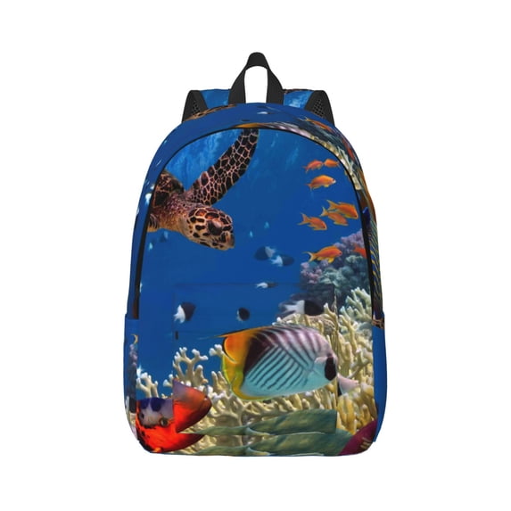 Balery Colorful Coral Reef Vintage Canvas Backpack for Men and Women - Large Capacity, Durable Travel Laptop Bag for School, Work, Hiking, and Outdoor Activities