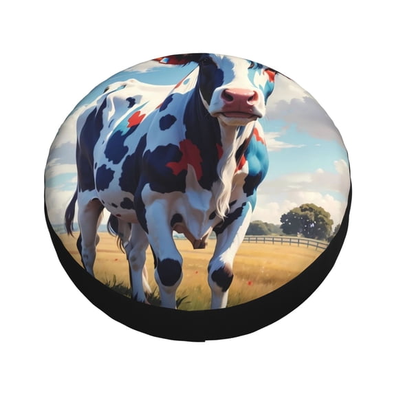 Balery Colorful Cow Pasture Tire Covers - Tough Tire Wheel Protector for Truck, SUV, Trailer, Camper, RV -15 inch
