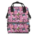 thumbnail image 1 of Balery Colorful Cute French Bulldog Mummy Backpack - Waterproof Twill Canvas, Large Capacity Diaper Bag with Multiple Pockets and Adjustable Straps, 1 of 6