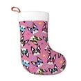 thumbnail image 1 of Balery Colorful Cute French Bulldog Pattern Christmas Stockings with Initials, 18" Large Knit Christmas Stocking,Xmas Stocking for Kids, Holiday and Family Stocking, 1 of 1