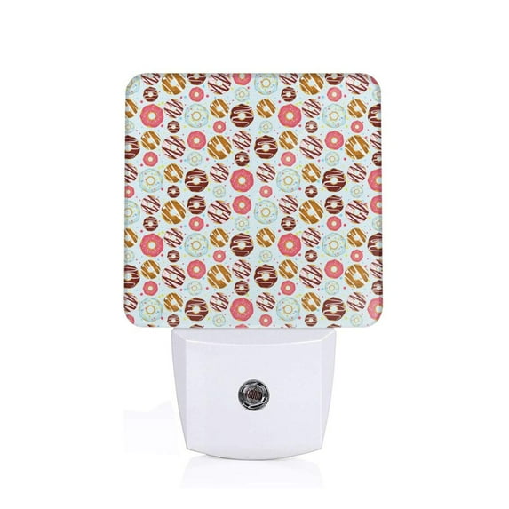 Balery Colorful Donuts Pattern LED Night Light with Automatic Sensor Plug in Night Light with Dusk-to-Dawn Light Sensor LED Nightlight 0.5W-US