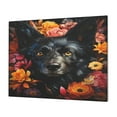 thumbnail image 1 of Balery Colorful Floral Black Dog Pattern Canvas Decorative Picture – 30x40in Premium Wall Art, Modern Canvas Print for Home Decor（Horizontal）, 1 of 6