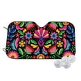 thumbnail image 1 of Balery Colorful Floral Embroidery Mexican Print Car Windshield Sun Shade,Windshield Sunshade for Car Pickup Truck SUV Accessories-Small, 1 of 7
