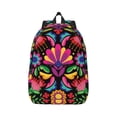 thumbnail image 1 of Balery Colorful Floral Embroidery Mexican Vintage Canvas Backpack for Men and Women - Large Capacity, Durable Travel Laptop Bag for School, Work, Hiking, and Outdoor Activities, 1 of 7