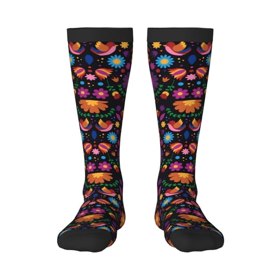 Balery Colorful Floral2 Fun Novelty Socks Men'S Women'S Crew Socks Funny Crazy Novelty Socks Quirky And Cool Socks