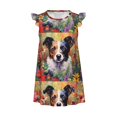 Balery Colorful Flower Dog Princess Nightgown for Girls Flutter Sleeve