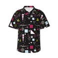 thumbnail image 1 of Balery Colorful Geometry Print Men's Hawaiian Shirts Short Sleeve Beach Shirt Relaxed Fit Vacation Button Down Shirts-, 1 of 9