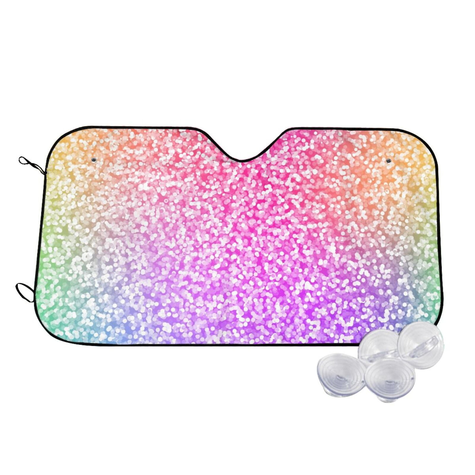 Balery Colorful Glitters Print Car Windshield Sun Shade,Windshield