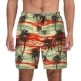 thumbnail image 1 of Balery Colorful Hawaii Palms Mens Swim Trunks Swim Shorts for Men Quick Dry Inseam Beach Shorts with Compression Liner Pocket-Small, 1 of 9