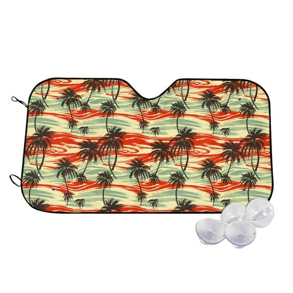 Balery Colorful Hawaii Palms Print Car Windshield Sun Shade,Windshield Sunshade for Car Pickup Truck SUV Accessories-Medium
