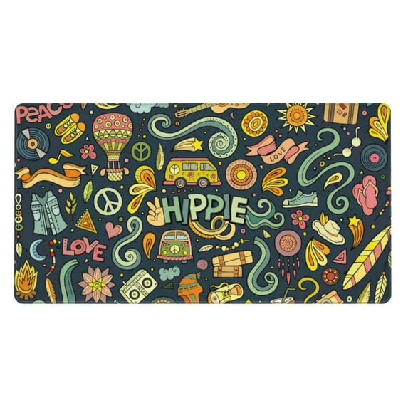 Balery Colorful Hippie Mouse Pad ,15.8x29.5 In Large Gaming Mouse Pad Desk Mat Long Non-Slip Rubber Stitched Edges,Waterproof Mousepad Desk Mat For Gamer Office Home