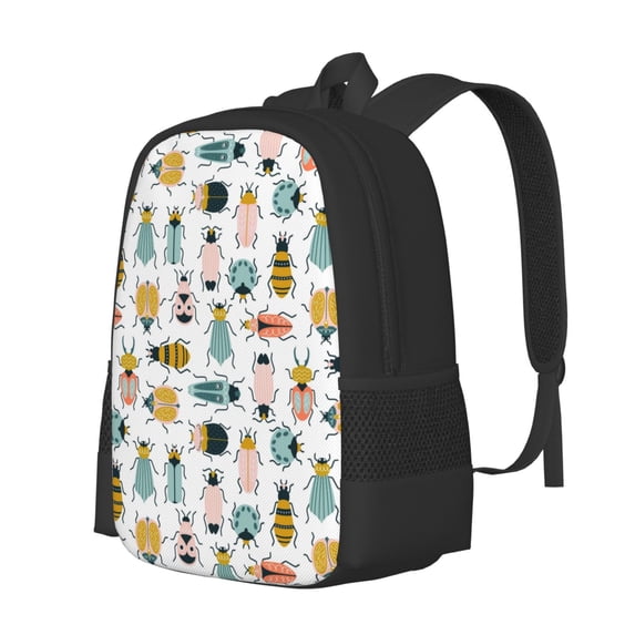 Balery Colorful Insects Backpack for Men and Women - Durable 600D Oxford Cloth -Large Capacity, Water-Resistant School, Travel, and Hiking Bag