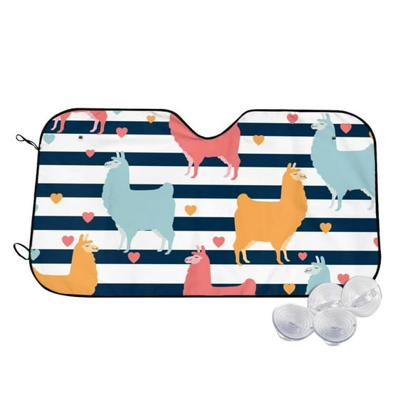 Balery Colorful Llama Print Car Windshield Sun Shade,Windshield Sunshade for Car Pickup Truck SUV Accessories-Medium
