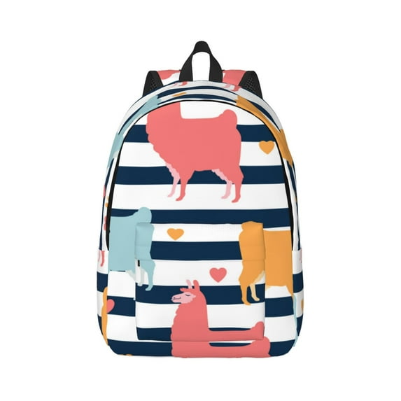 Balery Colorful Llama Vintage Canvas Backpack for Men and Women - Large Capacity, Durable Travel Laptop Bag for School, Work, Hiking, and Outdoor Activities