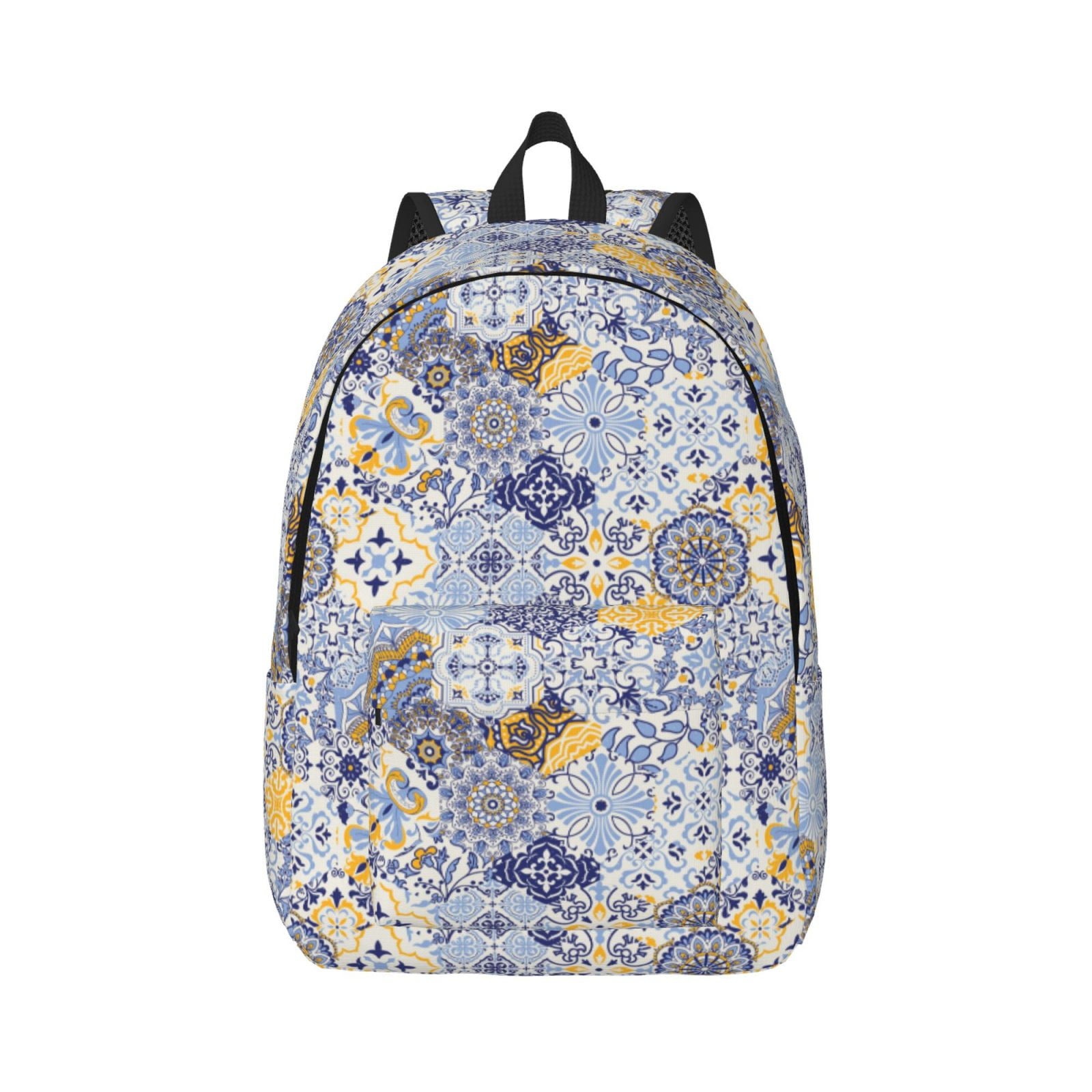 Balery Colorful Mandalas Vintage Canvas Backpack for Men and Women