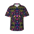 thumbnail image 1 of Balery Colorful Mexican Print Men's Hawaiian Shirts Short Sleeve Beach Shirt Relaxed Fit Vacation Button Down Shirts-XX-Large, 1 of 9
